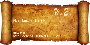 Waltman Erik névjegykártya